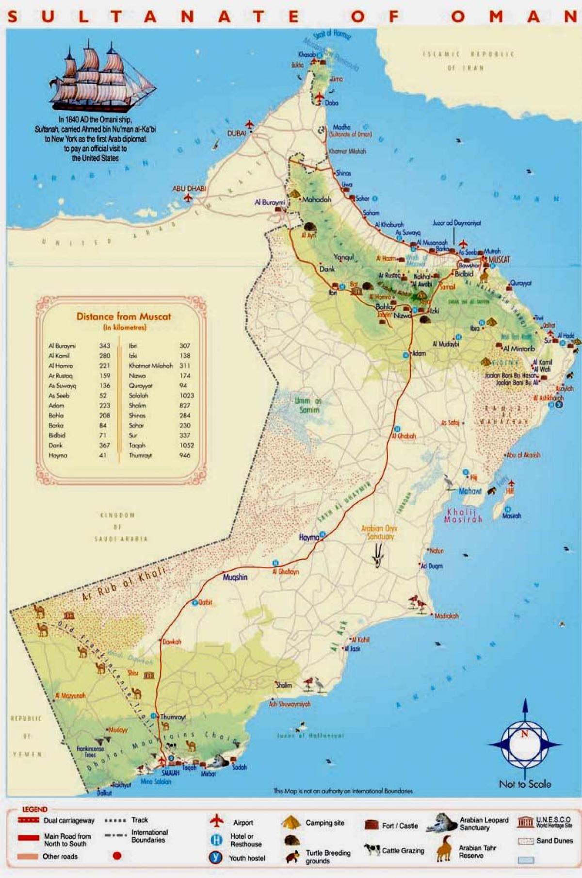 Oman atraccions mapa