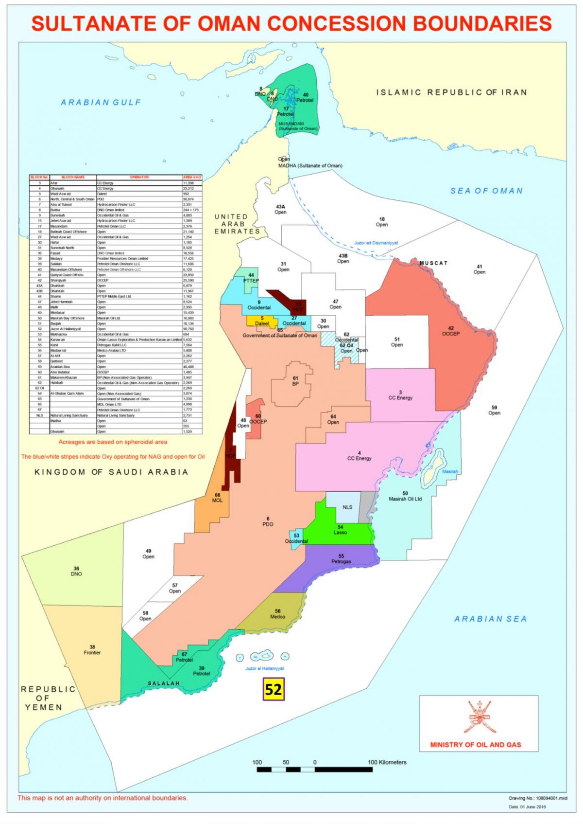 mapa de Oman concessió