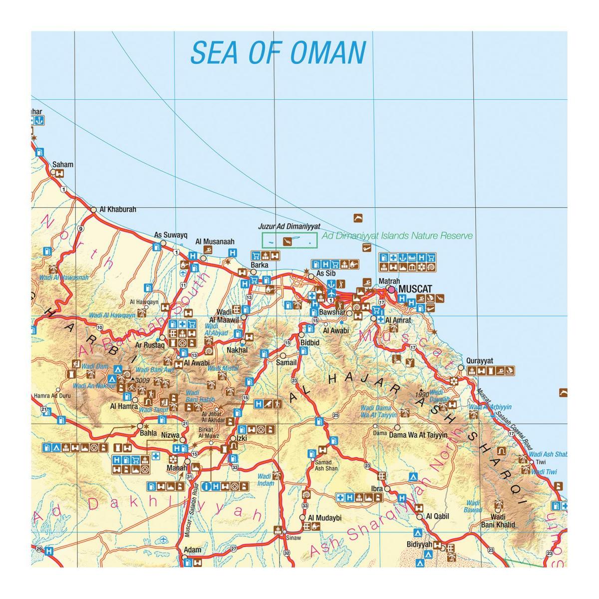 mapa de Oman trekking