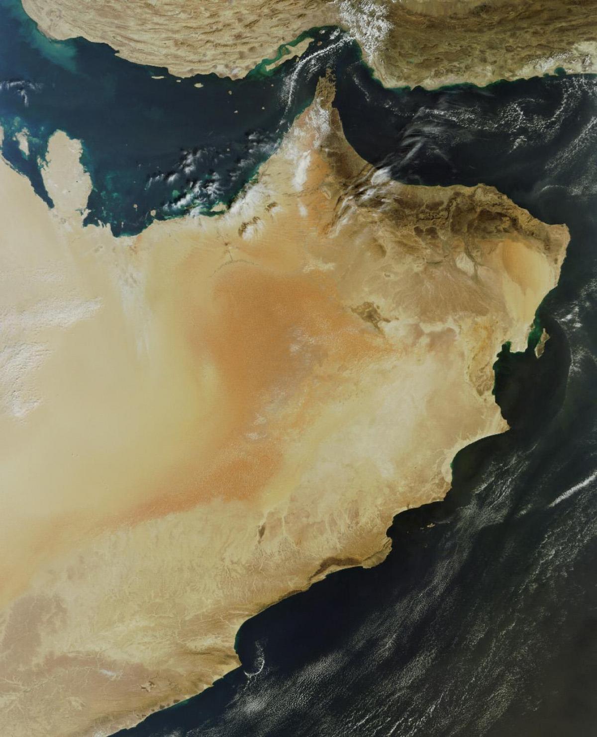 mapa de Oman satèl·lit