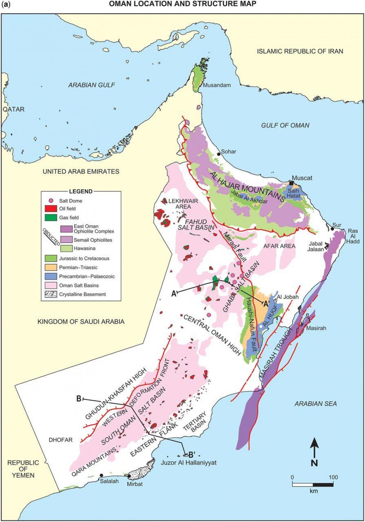 mapa de Oman geologia